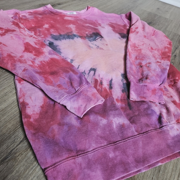 Comfort Colors Pink Tie Dye Sweatshirt - Picture 3 of 7